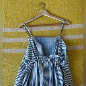 Blue Striped Low Back Summer Dress (KOWTOW)